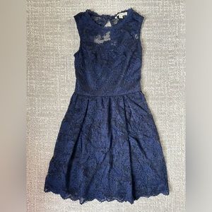 Francesca’s Lace Navy Blue Dress